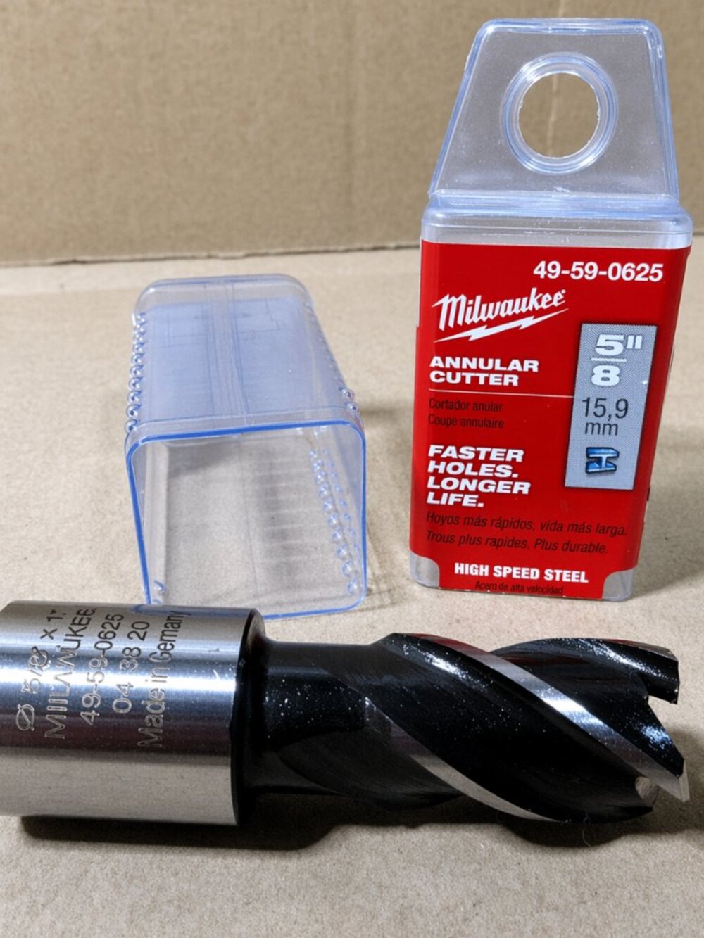 Milwaukee Annular Cutter 5/8" x 1" NEW 49-59-0625 HSS Made in Germany